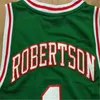 SJ98 الأكثر مبيعا جيرسي 1 روبرتسون 1971-1972 الأخضر كرة السلة رجل مخيط شبكة الفانيلة حجم S-3XL