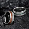 New Fashion Ring Hawaiian Koa Wood Men's Engagement Rings Wedding Bands Anniversary Gift