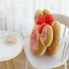 Red Bow Mouse Head Donut stoel kussen gevulde vierkante andround vorm koekjes stoel zacht voedsel taille voor haar decor J220704