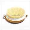 Bath Brushes Sponges Scrubbers Bathroom Accessories Home Garden No Handle Bamboo Brush Dry Body With Mas Nodes Round Shower For Skin Brus