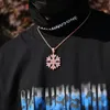 Kolye Kolyeleri Tüm Pembe CZ Taşlı Asfalt Bling Buzlu Çıkar Gül Altın Kar Tanesi Kolye Kadınlar İçin Kolye UNISEX Hip Hop Rapçi Jewelrype