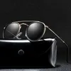 Sonnenbrille mit Gehäuse runden polarisierten Männern Marke Designer Polaroid Sonnenbrille Frauen Metall Rahmen Schwarze Objektiv Brillen -Drivingsunglasses
