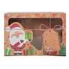 9pcs 크리스마스 쿠키 박스 크래프트 종이 사탕 선물 ES 가방 음식 포장 파티 어린이 올해 Navidad 220427