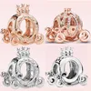 S925 Sterling Silver Charms Pärlor Lyxpärlor Diy Women's Rose Gold Crown Pendant Original Fit Pandora Armband Pumpkin Car Fashion Ladies Jewelry Gift