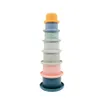 Bebek istifleme bardağı oyuncaklar gökkuşağı renk halka kulesi erken eğitim zekası oyuncak yuvalama yüzük kuleleri banyo oyun seti siliko5964905