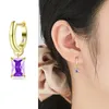 Orecchini a clip color oro di lusso con chiusura a vite Argento sterling 925 per le donne Polsino dell'orecchio con zirconi Accessori raffinati Orecchini femminili