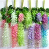 wisteria Artificial Flowers Hanging Garland Vine Rattan Fake Flower String Silk Flowers for Home Garden Wedding Decoration