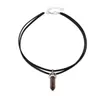 Natural Crystal Chakra Pendulum Pendant Necklaces For Women Teens Girls Hexagonal Stone Leather Choker Chain Statement Necklace GC1325