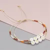 Trendiga kärlek bokstäver väver glas pärlor strängar armband designer smycken kvinna party orange vita röda pärlor sydamerikanska handgjorda par armband gåva