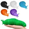Fidget Slug artikulerad flexibel 3D-sniglar Fidget Toy alla åldrar Relief Anti-Anxiety Sensory for Children Aldult P0719