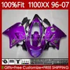 Einspritzkörper für HONDA CBR1100 CBR 1100XX 1100 ALL Purple XX CC 114No.130 Blackbird CBR1100XX 1996 1997 1998 1999 2000 2001 2002 2003 2004 2005 2006 2007 Verkleidung