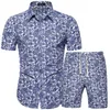 Mens Summer Set Beach Wear Floral Shirt Hawaiian Shorts Streetwear Breathable Clothing Tracksuit 220611