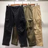 mens pants classic straight pant with badge solid couple casual versatile italy style Tooling trousers