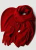 Beretti tre pezzi Guanti per cappello a maglia al 100% Cashmere Scarf Set caldo Spesso inverno 2022 Fashioni a maglia Donne