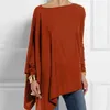 Cotton Casual Womens Tops And Blouses Irregular O Neck Long Sleeve Top Female Tunic Spring Plus Size Women's Shirts 220402