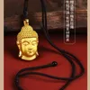 Catene Collana con testa di Buddha per uomo e donna in oro sabbia Catene con pendente 24K