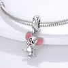 New S925 Sterling Silver Sinchedir contas soltas gatos e mouse jóias femininas DIY Presente Original Fit Pandora Bracelet Charms Charme Acessórios pendentes de moda de moda