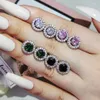 Stud Real Silver Color Korean Zircon Circle Earrings Brincos For Women Boucle D'oreille Femme Bijoux Gift Jewelry E232Stud Kirs22