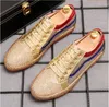 2022 Nieuwe Aankomst Heren Fashion Lace-Up Casual Flats Mocassins Heren Designer Lovertjes Loafers Man Glitter Bruiloft Schoenen