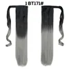 Paardenstaarten synthetische lange rechte wikkel rond clip in paardenstaart hair extensions nepharen groothandel f8/613