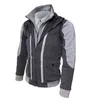 Casual Men Jackets Winter Dunne Warm Zipper Hooded Jackets Fake Two Pieces Sport Sweatshirt Herenkleding Verspreid koud L220730