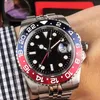 ST9 Klocka Rostfritt Svart Blå Batman Keramik Bezel Lyx Herr Mekanisk Automatisk rörelse GMT Självuppdragande Herr Klockor Armbandsur