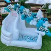 Castillo inflable para boda comercial, castillo hinchable, Mini casa de rebote blanca, Combo con bola deslizante para niños