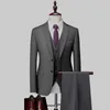 5XL Jacket Vest Pants Boutique Pure Color Mens Business Formal Suit Threepiece Set and Twopiece Set Groom Wedding Dress 220617