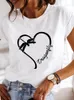 À manches courtes Mode Femme Graphique Tee Femmes Imprimer Pissenlit Libellule 90s D'été Vêtements Décontractés Dames T Vêtements T-shirts 220526