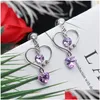 Dangle Chandelier Fashion Jewelry Womens Crystal Earrings S925 Sier Pin Heart Stud Drop Delivery Dhybg