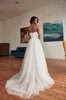 Modieuze unieke eenvoudige plus size jumpsuits trouwjurk bruidsjurken met afneembare trein strapless enkel lengte formele jumpsuit jurken maat gemaakt BES121