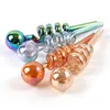 Formes de filetage Pipes à fumer Tabac Porte-cigarette Tube droit Différentes couleurs Tuyau à main Brûleur à mazout en verre Pyrex En stock Embouts de filtre pour herbes sèches SW134