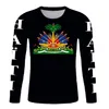 Haiti Free Custom long sleeves tshirt French Republic tshirts Flag Emblem Tee Shirts DIY HT Country Name Number T shirt 220620gx