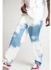 Jeans pour hommes Hommes Hommes Tie-dye Denim Coupe droite Jean Pantalon lavé Confort Stretch Chino Rise Détendu Jambe droite pour hommes