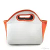 2023 승화 블랭크 재사용 가능한 네오프렌 토트 백 핸드백 절연 부드러운 점심 가방 작업 학교 익스프레스를위한 지퍼 디자인