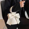 Evening Bags Bow Tie Round Handle Design Mini Pu Leather Crossbody Side for Women 2022 Summer Fashion Shoulder Handbag Cute Totes 220428