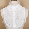 Bow Ties Ladies Sweater Shirt Detachable Collars For Womens Plus Size Lace Stand Fake White Adult Girls Blouse Tops DecorativeBow