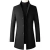 Herr ullblandningar 2021 Autumn Winter Woolen Coat Medium Längd Jacka Business Mens Windbreaker Outwear 4XL 5XL T220810