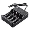 Universal 18650 Batteriladdare laddningsbar för AA AAA LITHIUM LI-ion Batterier USB-laddare 4 slots