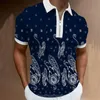 Masculino luxuoso, camisas de pólo de roupas de luxo Golf use xadrez casual de manga curta de manga curta colar zíper de colarinho de zíper 220614