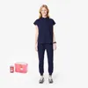 Pantalon de deux pièces pour femmes, couleur unie, Spa fileté, clinique d'hôpital, costumes de travail pour médecins, hauts + pantalons unisexes, uniforme de soins infirmiers pour animaux de compagnie