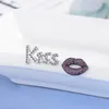 Urok stadnin 925 Srebrny kolczyka Znakomite CZ słodkie pocałunek kolczyki dla kobiet walentynki biżuteria prezentsstud