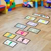 Dessin animé numérique grille enfants jeu sol autocollant papier peint porte auto-adhésif mur s pour enfants chambre décor à la maison 220813