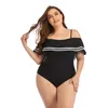 Kvinnors badkläder Kvinnor Plus Size Swimsuit One Piece Stor solid Black Swimming Bathing Suits Beachwear Wear L-3Xlwomen's