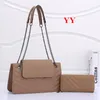 حقائب مصممة Luxurys Women Chain Counter Counter Bag Brand Handbags 2pcs Pu Leather Crossbody محفظة بالجملة بالجملة