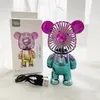 Fãs elétricos de urso portátil carregamento USB fã de mão de mão de mão minimetaling spaceman gradient Desktop