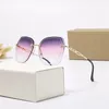 Projektant okulary przeciwsłoneczne dla kobiety Różowe okulary bezramowe Wzór Metal Rama Kobiety Eleganckie Eyeglass Photchromic Summer Letnie Okulary Plażowe Okulary Z Pudełkiem