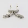 Fitting Micropaved Diamond Rimless Sunglasses White Inside Black Buffalo Horn Eyewear Accessories Wood Plank Metal Glasses3073862