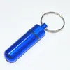 14mm * 52mm Draagbare Waterdichte Mini Aluminium Pil Case Sleutelhanger Sieraden Tablet Opbergdoos Fles Gevallen Houder hoge Kwaliteit