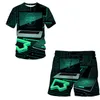 Été technologie Mobile impression 3D survêtement de sport costume pour hommes T-Shirt à manches courtes Shorts de sport 2 pièces ensemble 220624